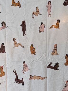 Urban outfitters Bathing Beauties Naked Lady Shower Curtain Cotton